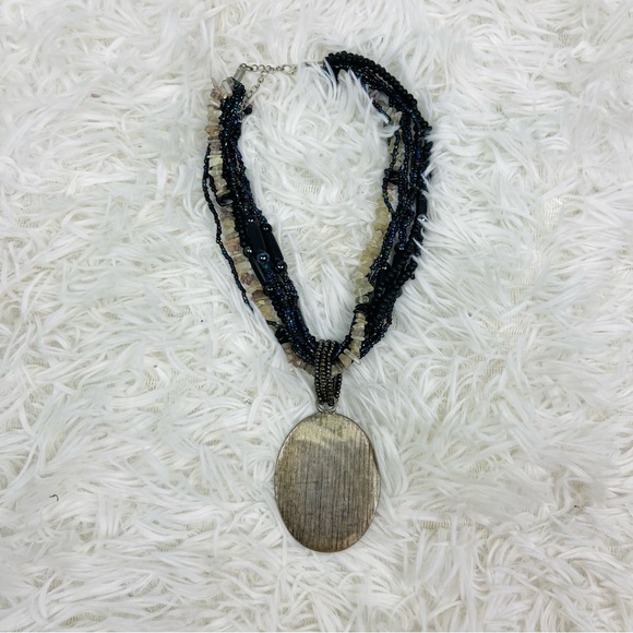 UNBRANDED multi fully beaded silver green gem layered necklace - Picture 16 of 16